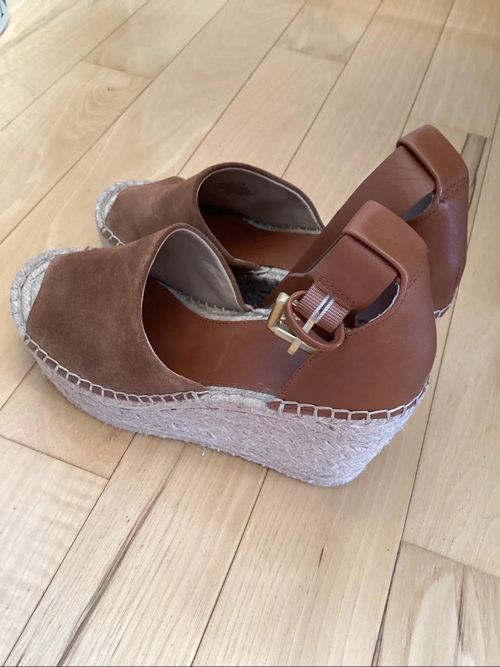 Marc Fisher brown suede Adalyn Espadrille wedge sandals. Women’s size 7.5